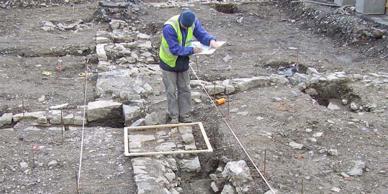 Excavation Abbey walls