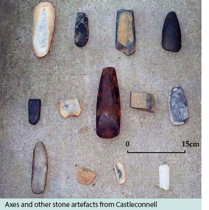 Axes and other stone artifacts from Castleconnell