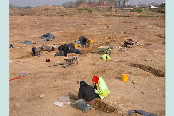Excavations of skeletons, from SW
